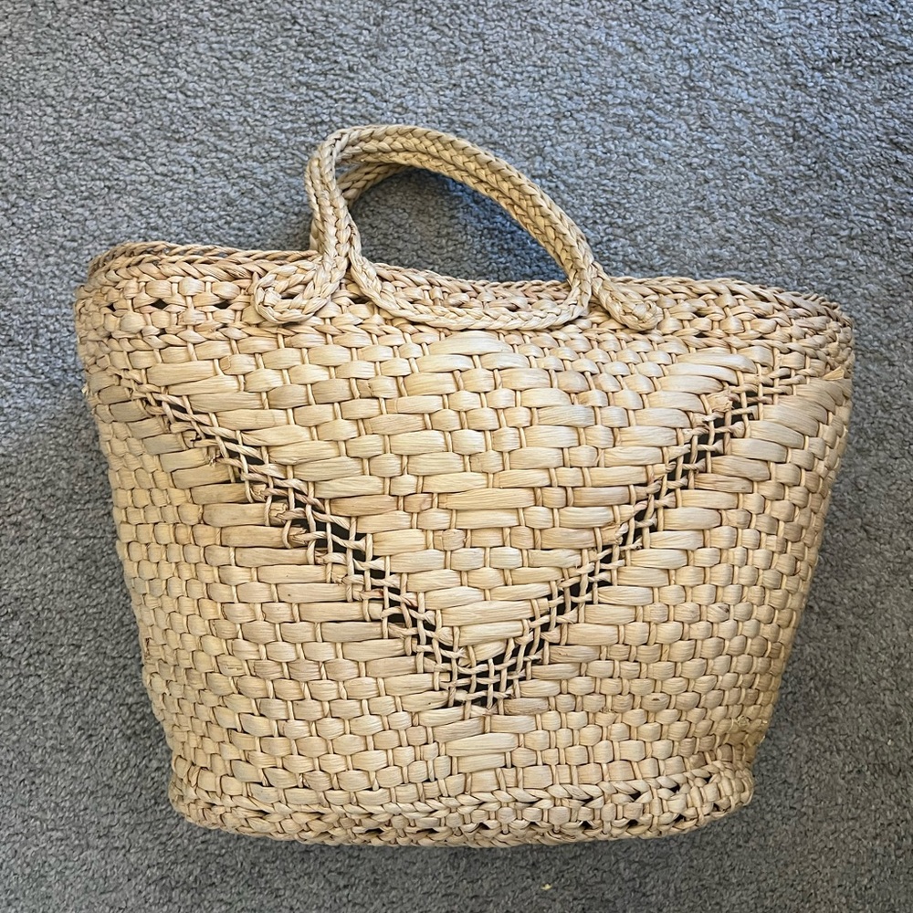 Vintage Straw Beach Bag